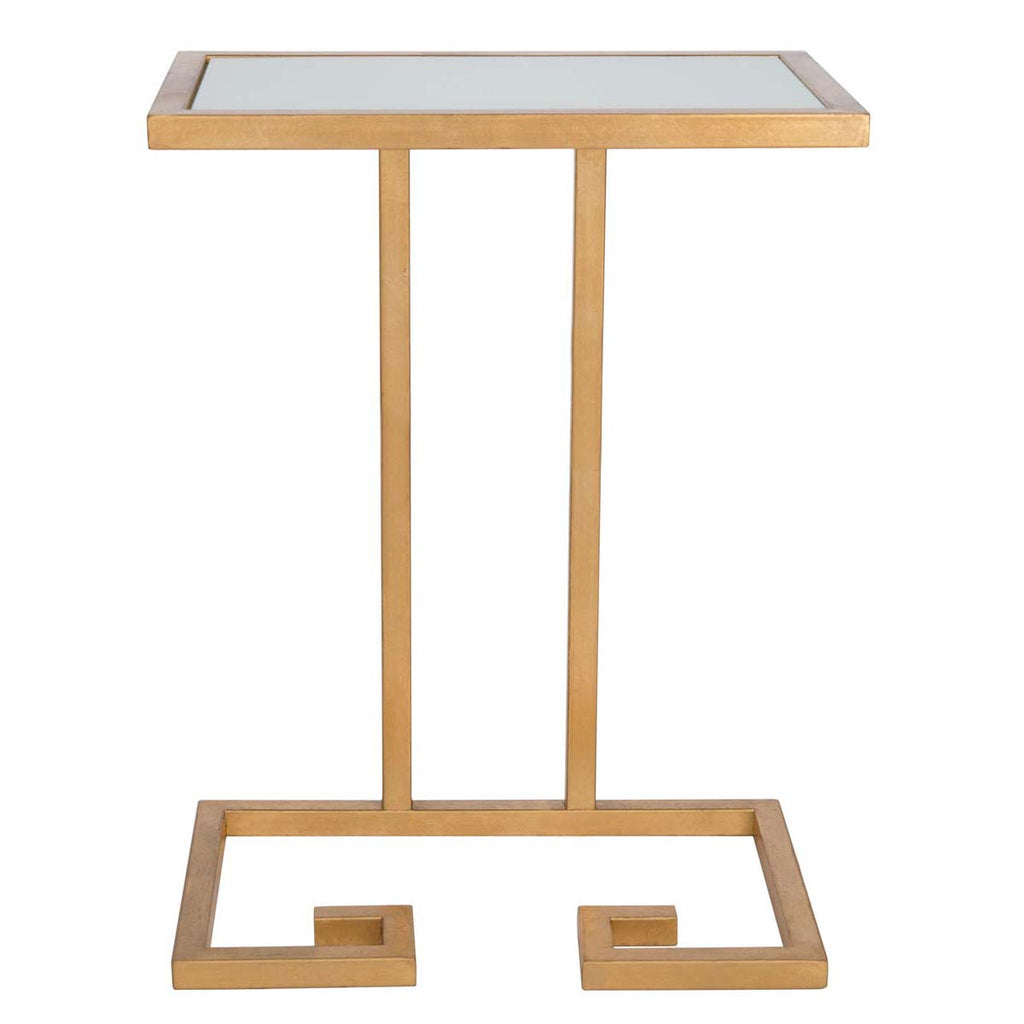 Safavieh Murphy Gold Leaf Accent Table - Gold/White Glass