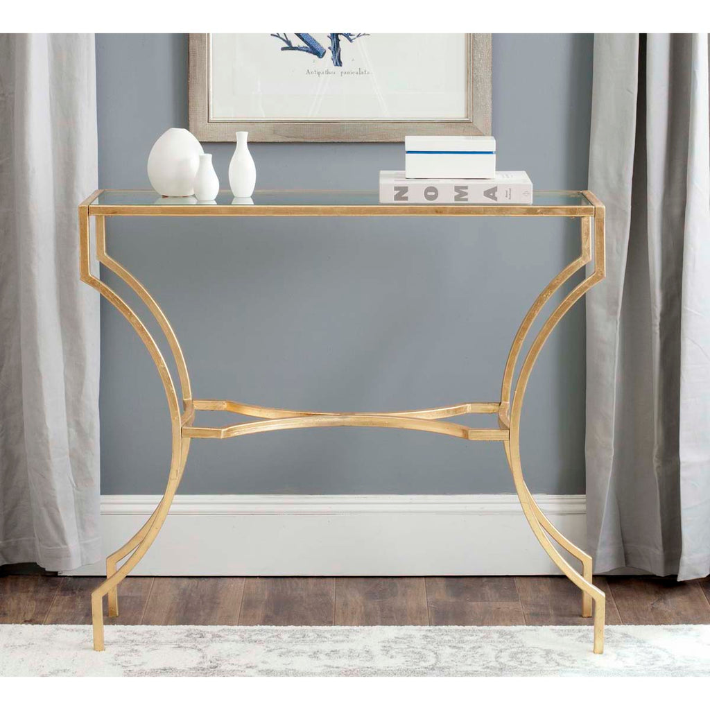 Safavieh Alphonse Console - Gold/Glass