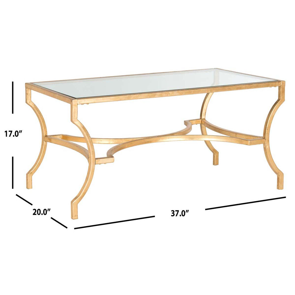 Safavieh Alphonse Coffee Table - Gold/Glass