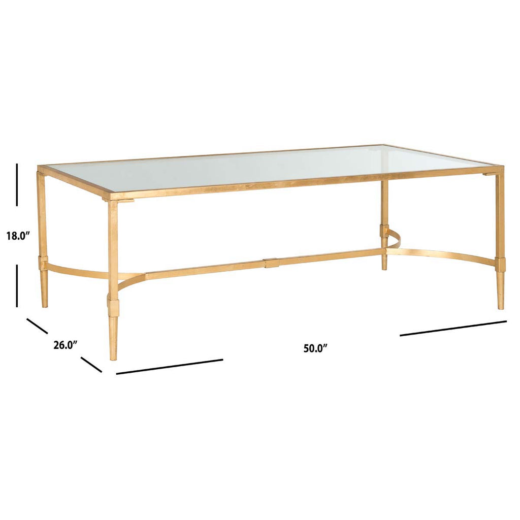 Safavieh Antwan Coffee Table - Gold/Glass