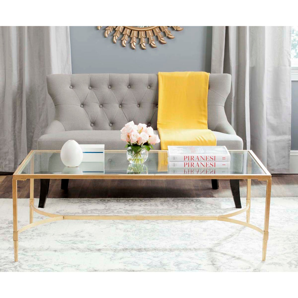 Safavieh Antwan Coffee Table - Gold/Glass