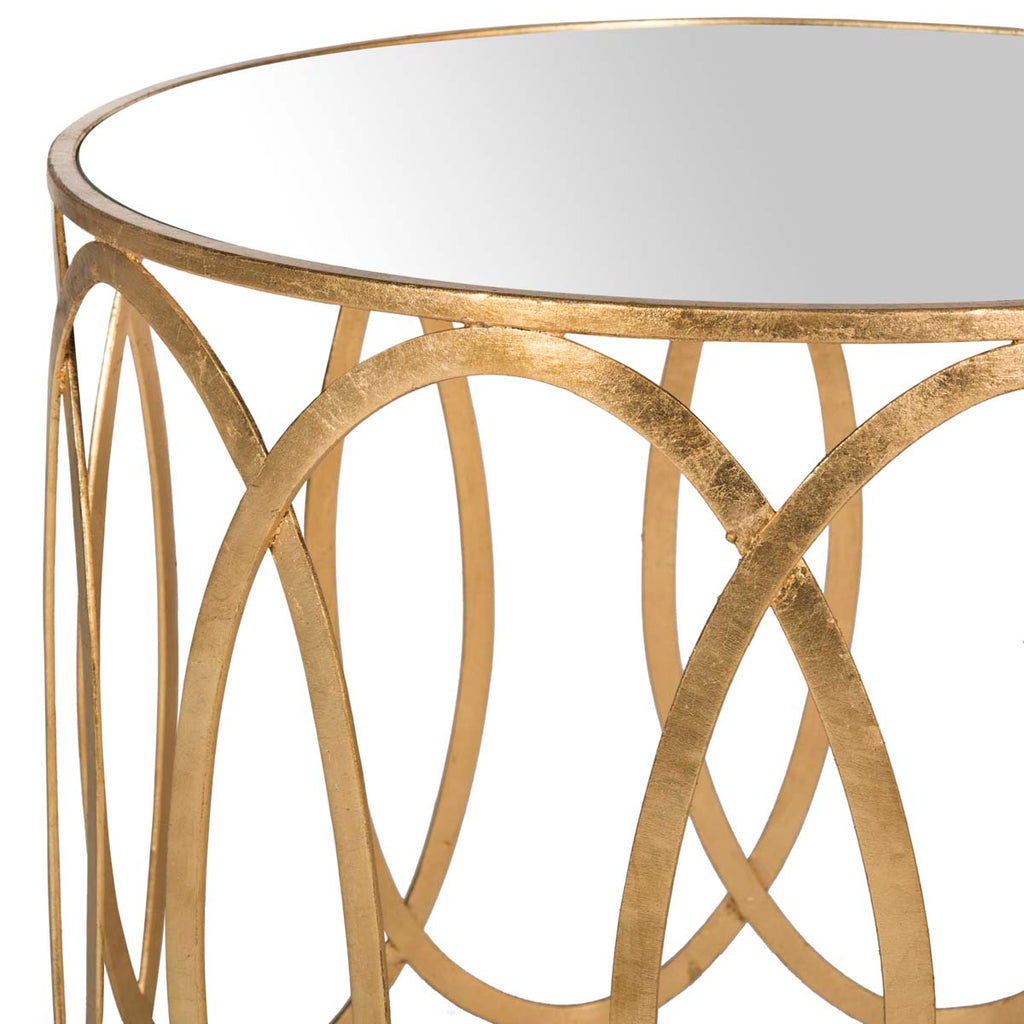 Safavieh Cyrah Gold Leaf Accent Table - Gold/Mirror