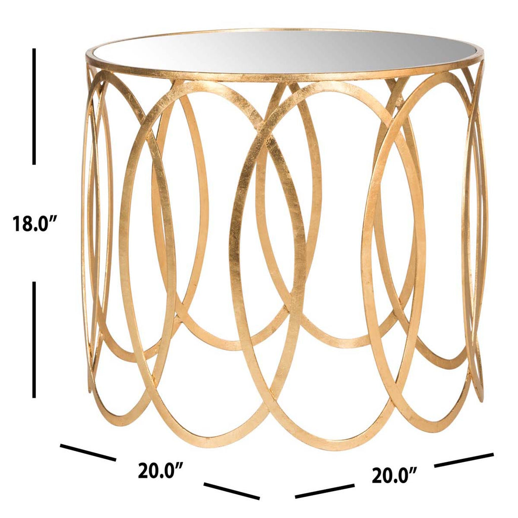 Safavieh Cyrah Gold Leaf Accent Table - Gold/Mirror