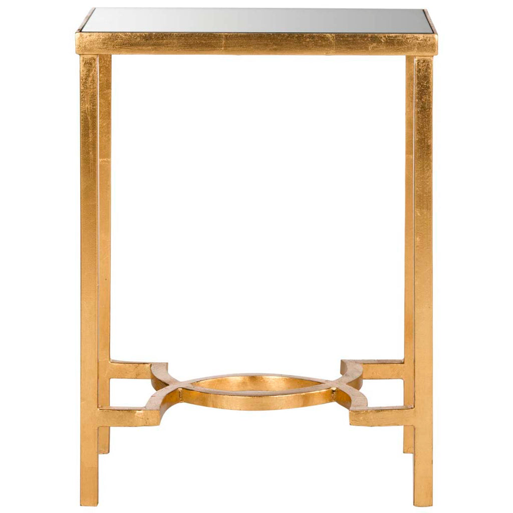 Safavieh Mita Mirror Top Gold Leaf End Table - Gold/Mirror