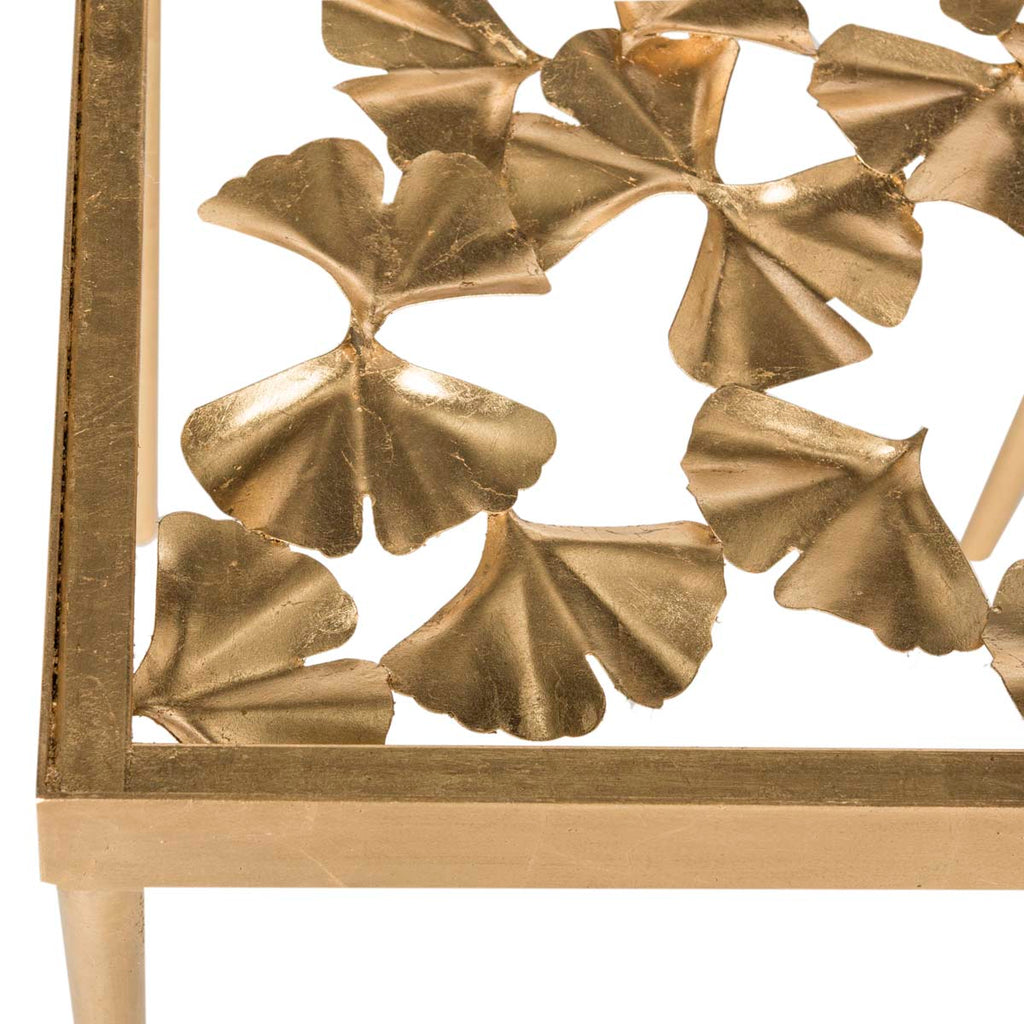 Safavieh Otto Ginko Leaf Side Table - Gold