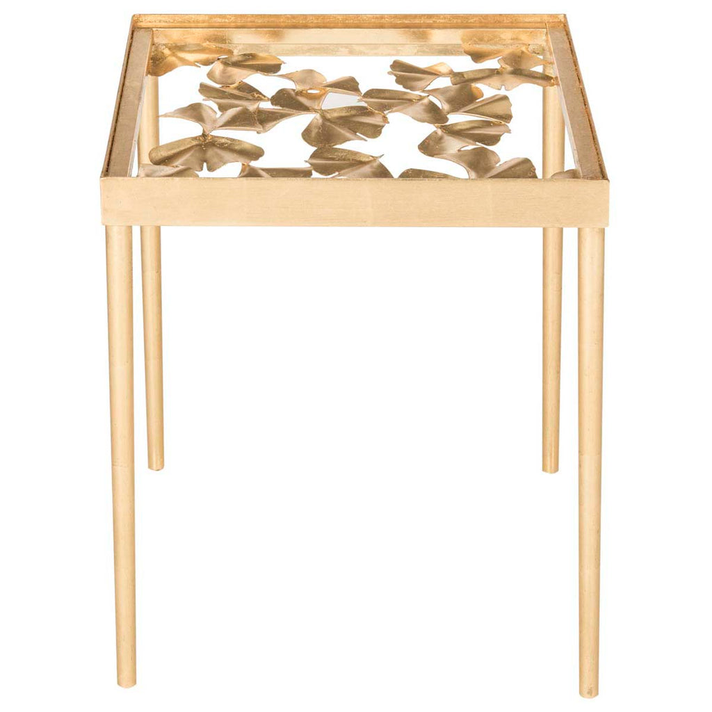 Safavieh Otto Ginko Leaf Side Table - Gold