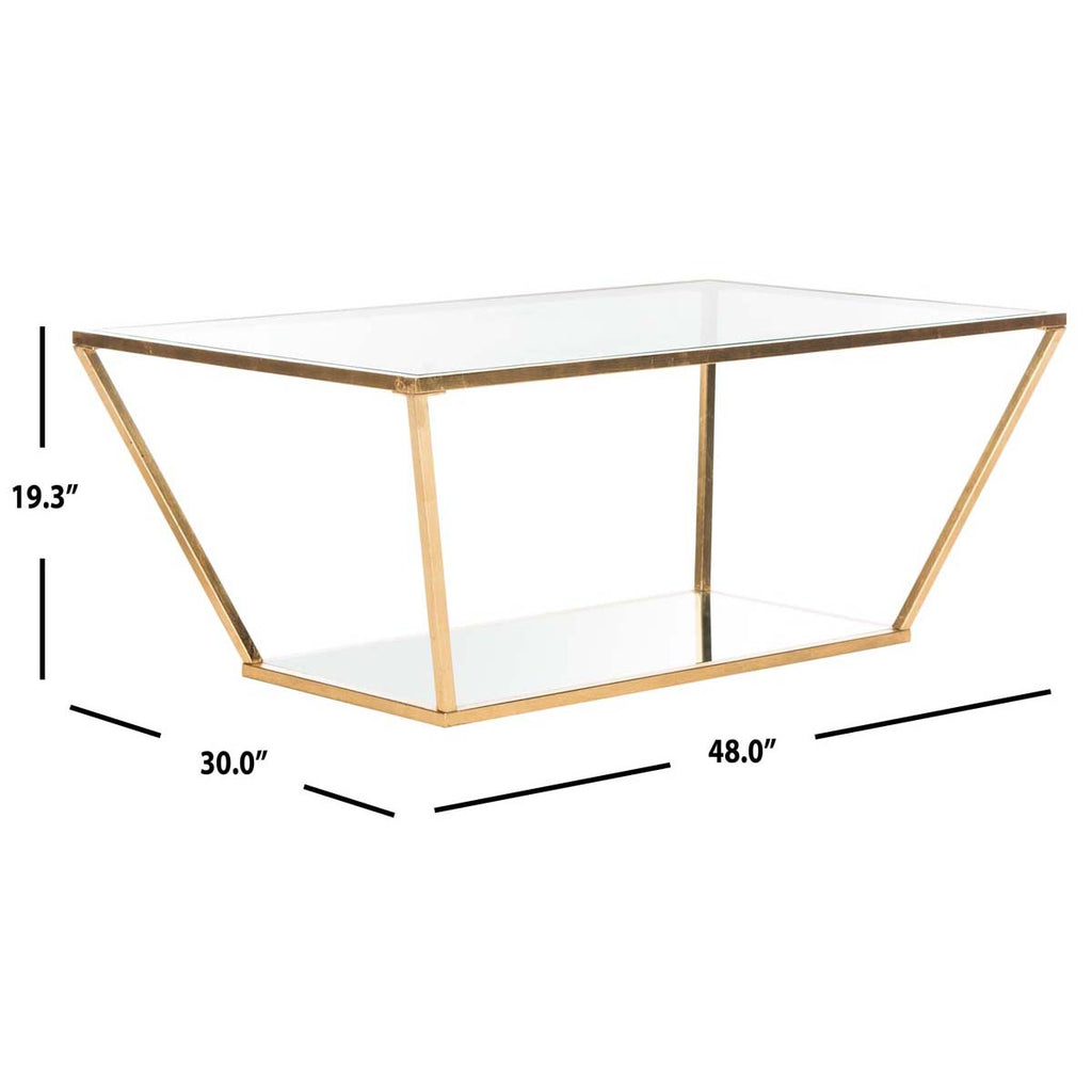 Safavieh Allene Gold Leaf Retro Coffee Table - Gold/Mirror