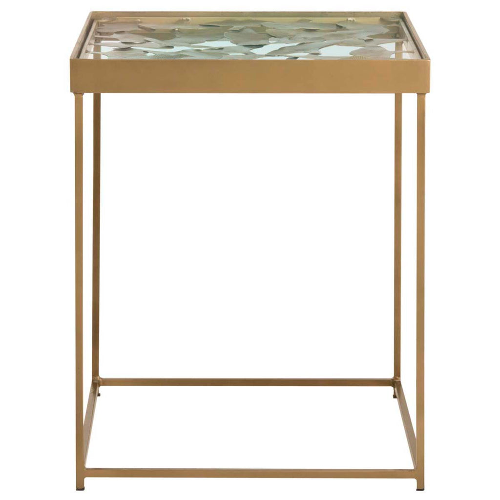 Safavieh Lilian Leaf Side Table - Antique Brass/Iron