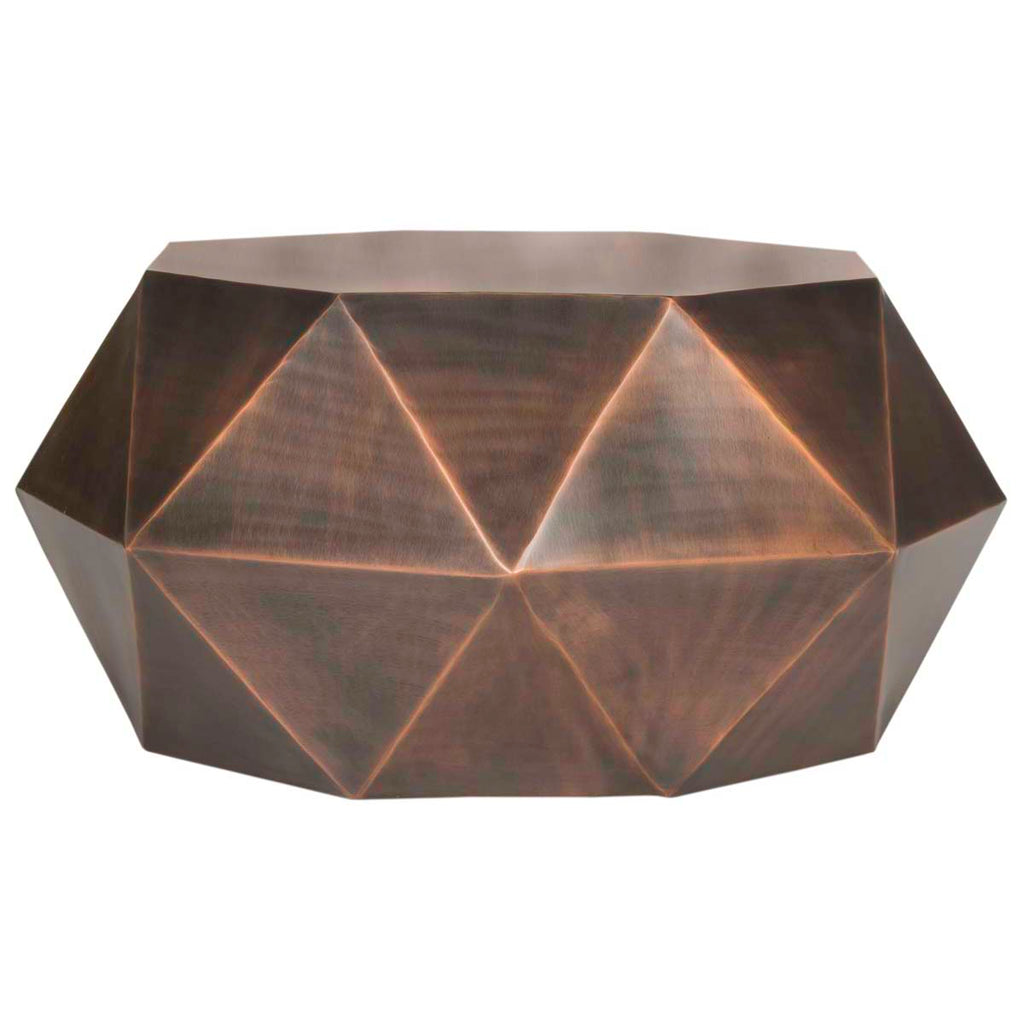 Safavieh Astrid Faceted Coffee Table - Copper