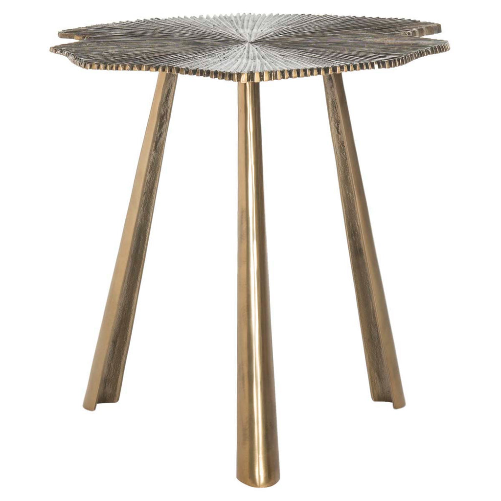 Safavieh Portia Leaf Side Table - Brass