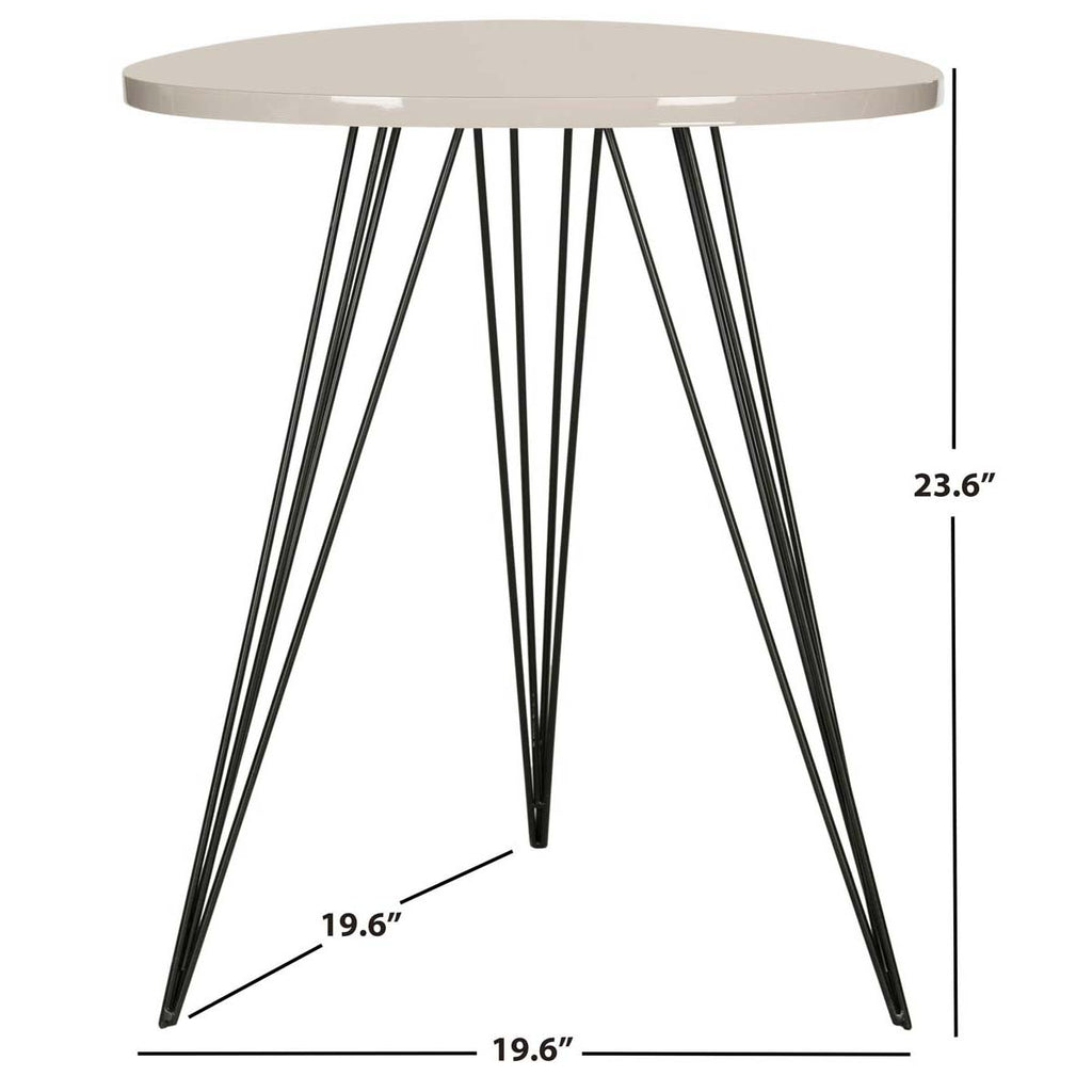Safavieh Wolcott Retro Mid Century Lacquer Side Table - Taupe/Black