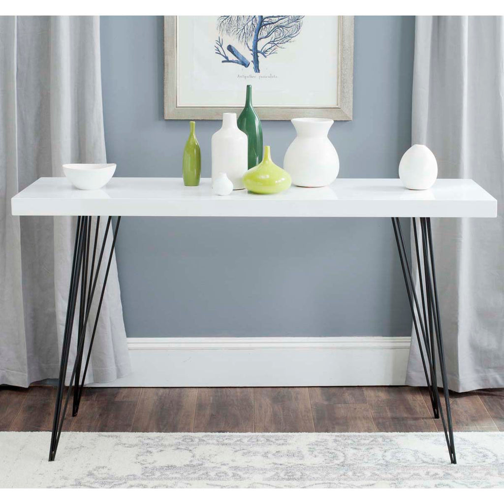 Safavieh Wolcott Retro Mid Century Lacquer Console - White/Black