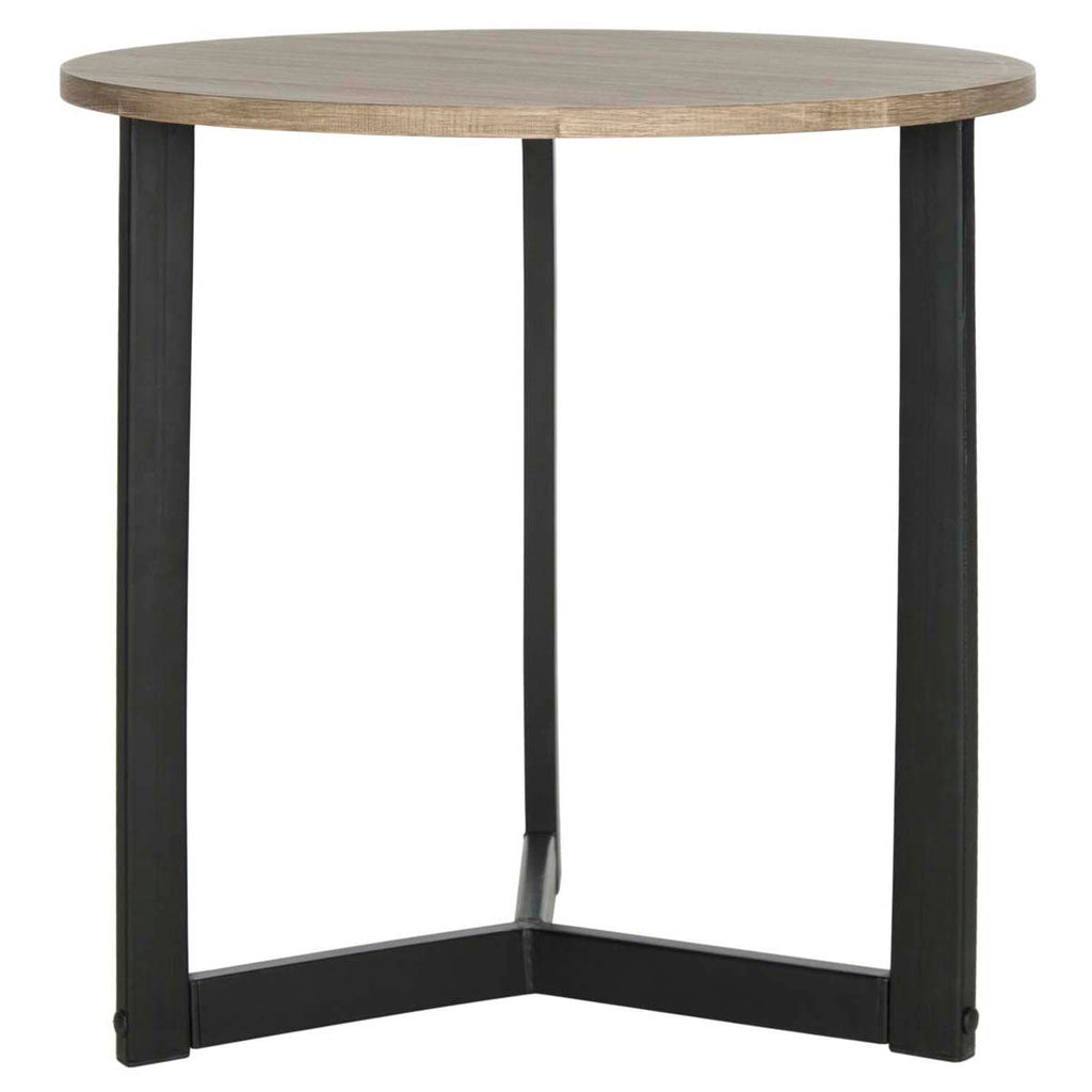 Safavieh Leonard Mid Century Modern Wood End Table - Oak/Black