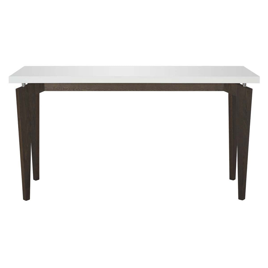 Safavieh Josef Retro Lacquer Floating Top Console - White/Dark Brown