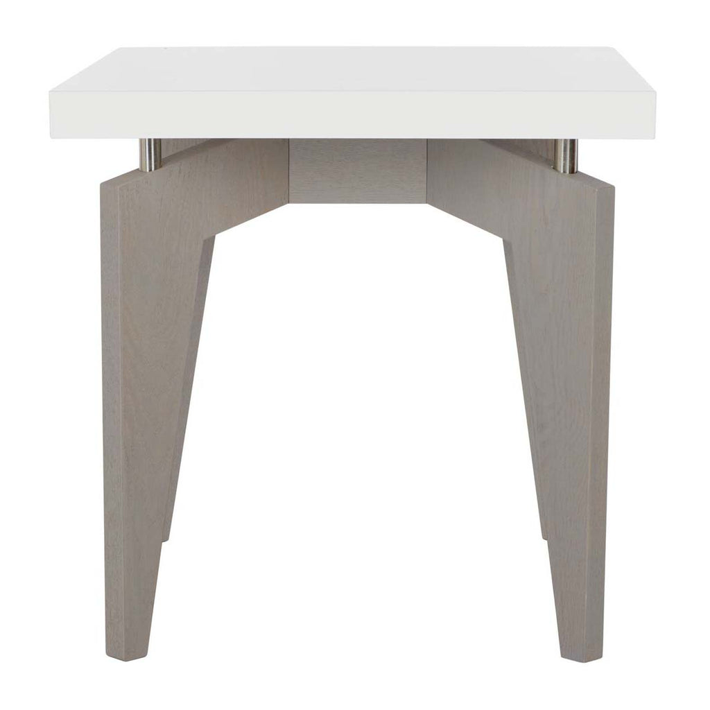 Safavieh Josef Retro Lacquer Floating Top Lacquer End Table - White/Grey