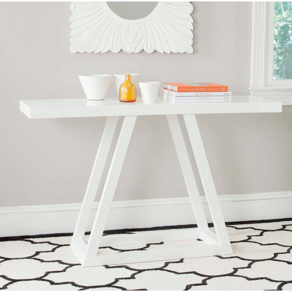 Safavieh Sutton Modern Scandinavian A - Line Lacquer Console - White