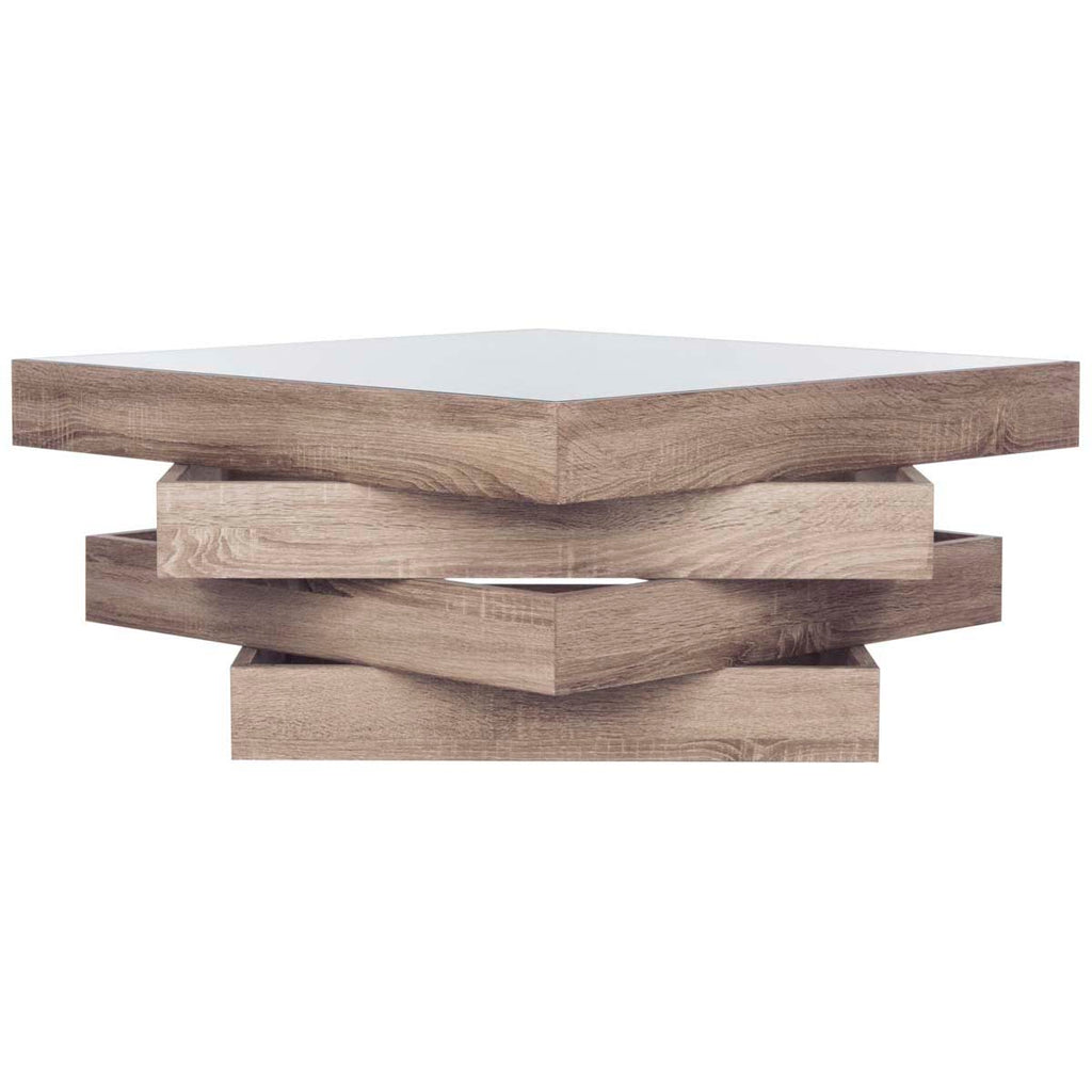 Safavieh Anwen Mid Century Geometric Wood Coffee Table - Light Grey