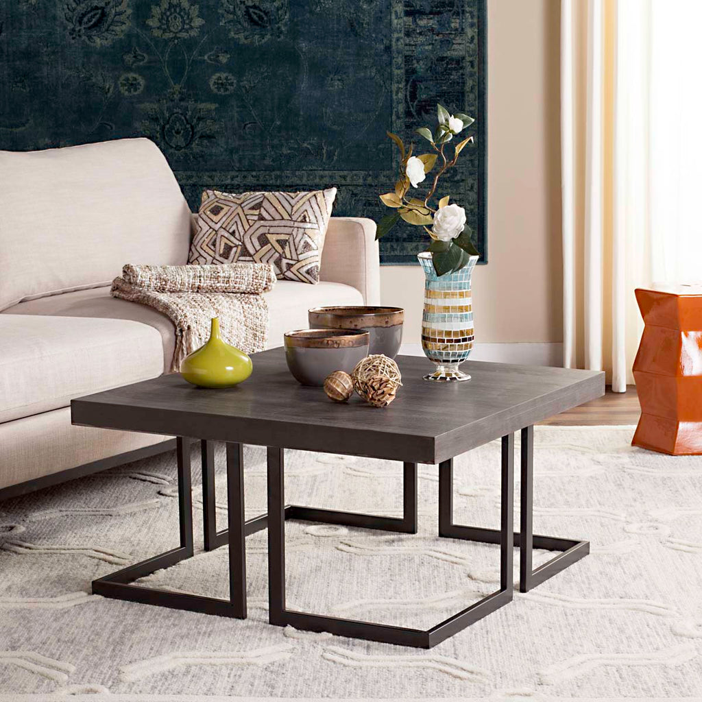 Safavieh Amalya Modern Mid Century Wood Coffee Table - Dark Grey