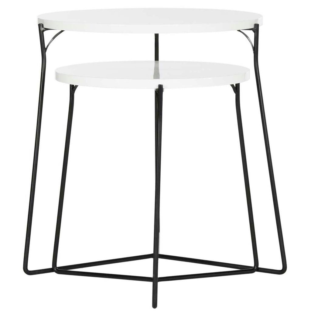 Safavieh Ryne Retro Mid Century Lacquer Stacking End Table - Lacquer White