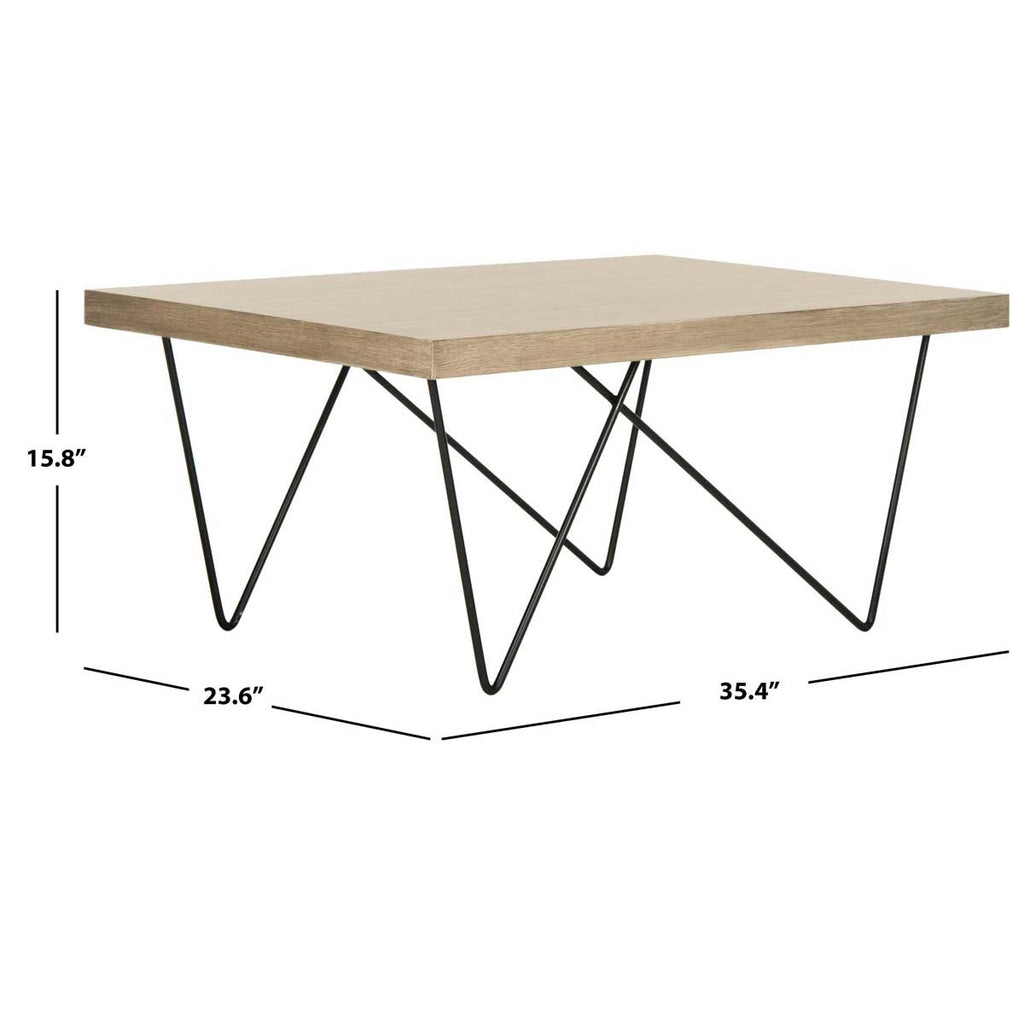 Safavieh Amos Retro Mid Century Wood Coffee Table - Light Brown