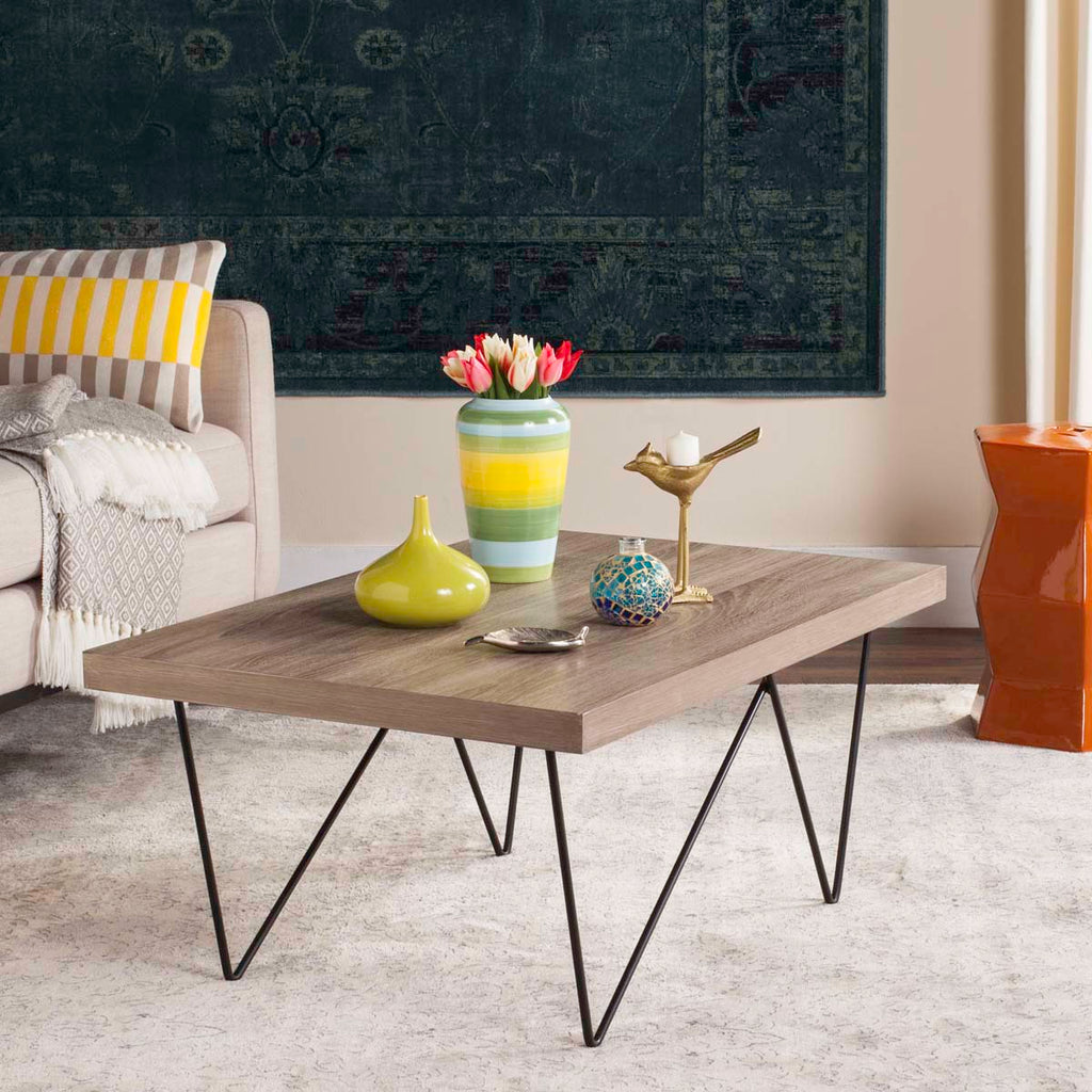 Safavieh Amos Retro Mid Century Wood Coffee Table - Light Brown