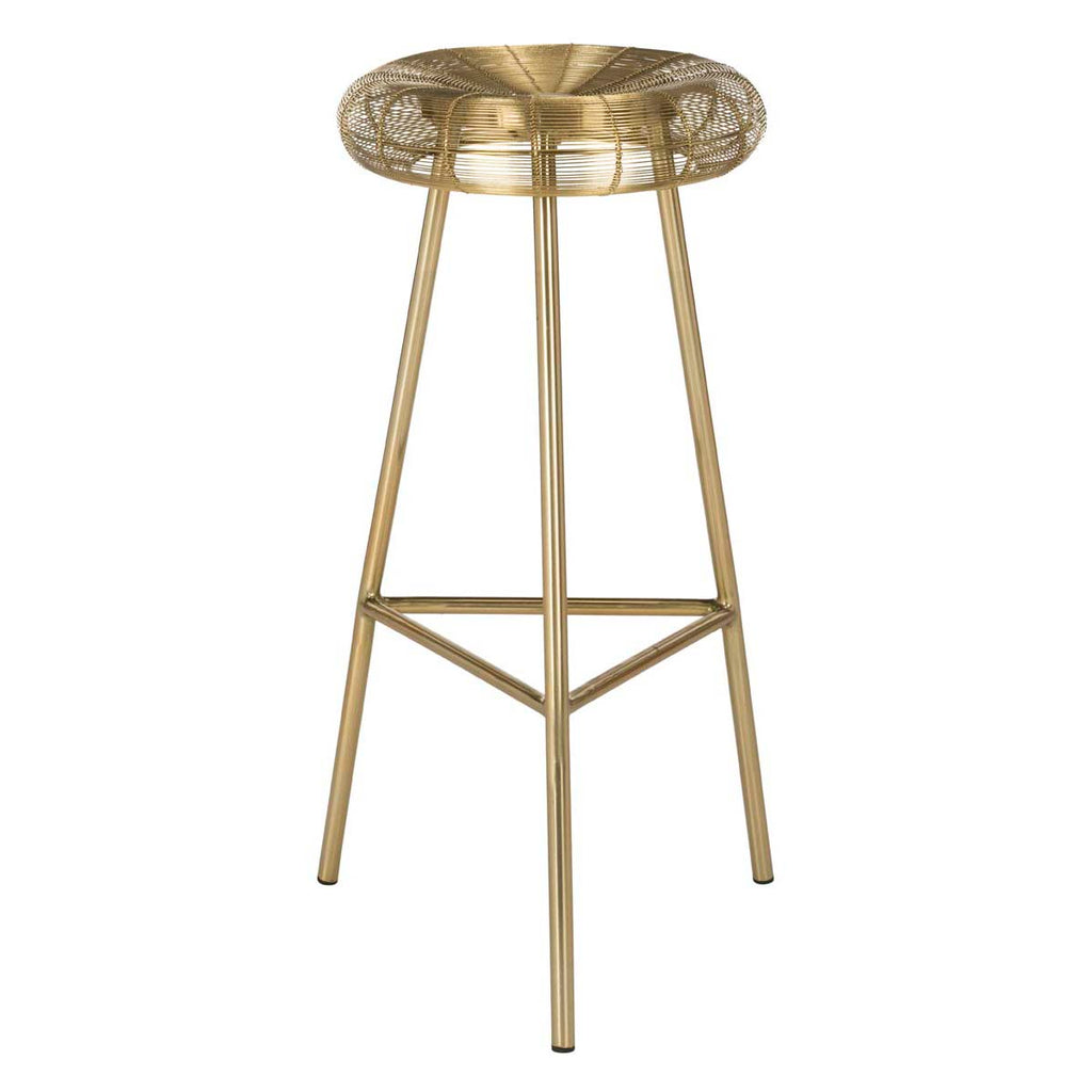 Safavieh Addison Wire Weaved Contemporary Bar Stool - Gold