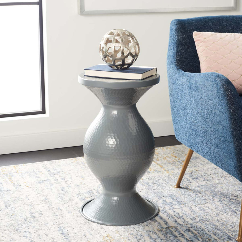 Safavieh Radium Small Hammered Stool - Dark Grey