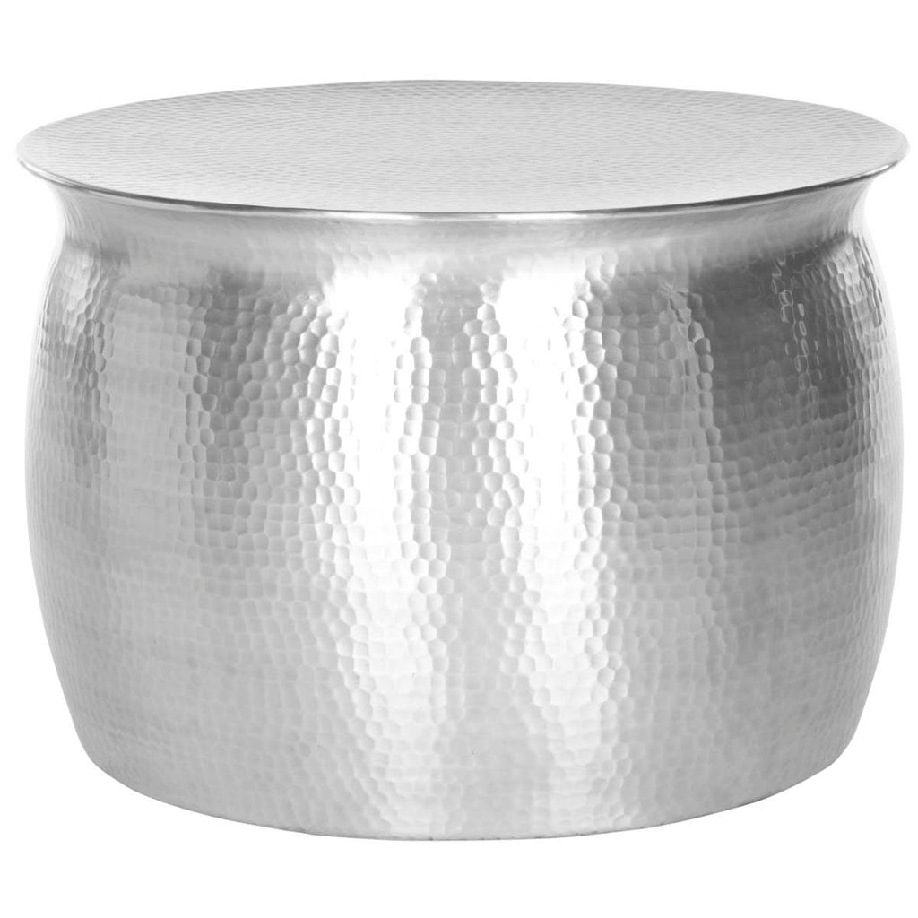 Safavieh Aztec Hammered Metal Table Stool - Silver