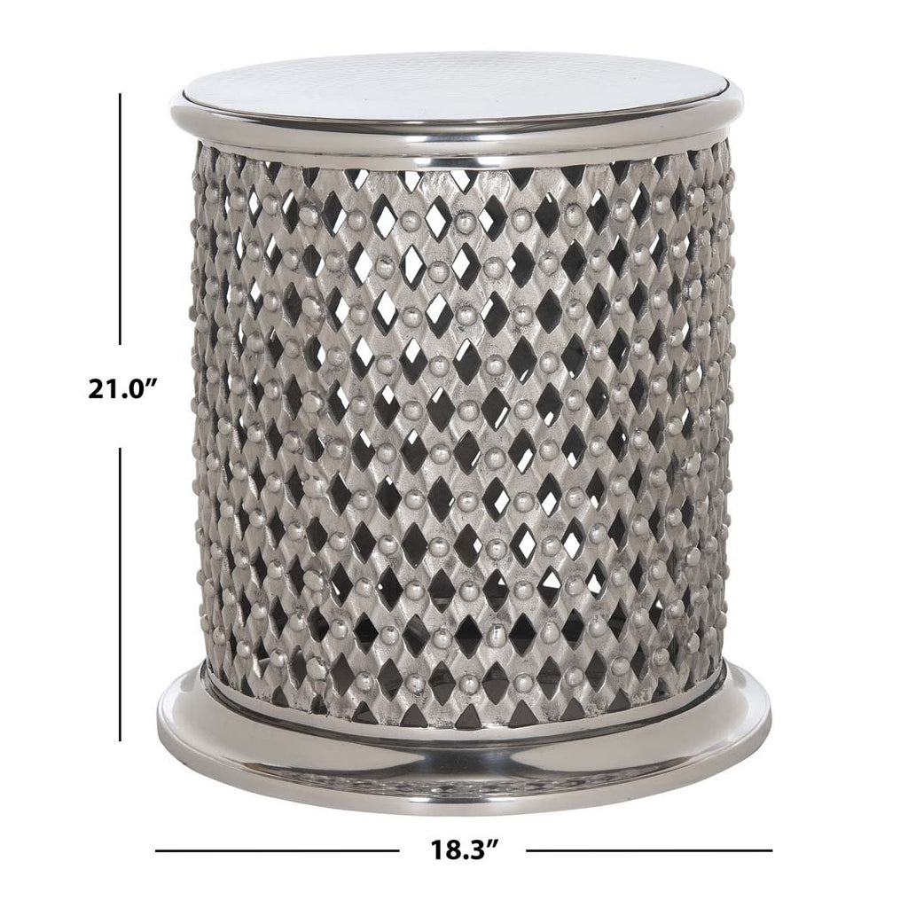 Safavieh Metal Lace Table Stool - Silver