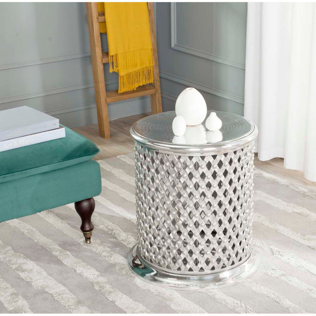 Safavieh Metal Lace Table Stool - Silver