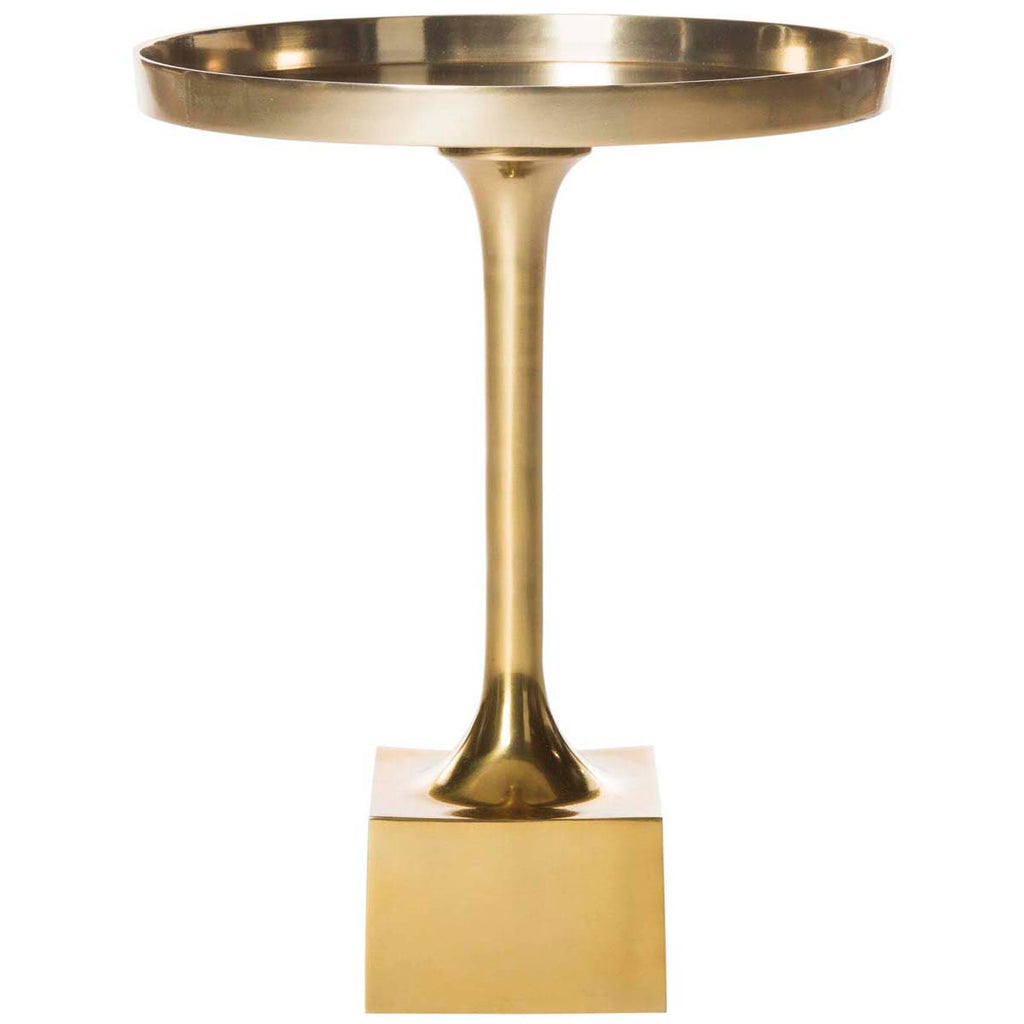Safavieh Corvus Round Side Table - Antique Brass