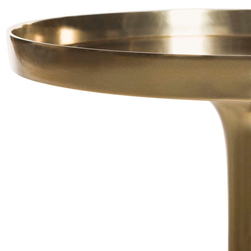 Safavieh Corvus Round Side Table - Antique Brass