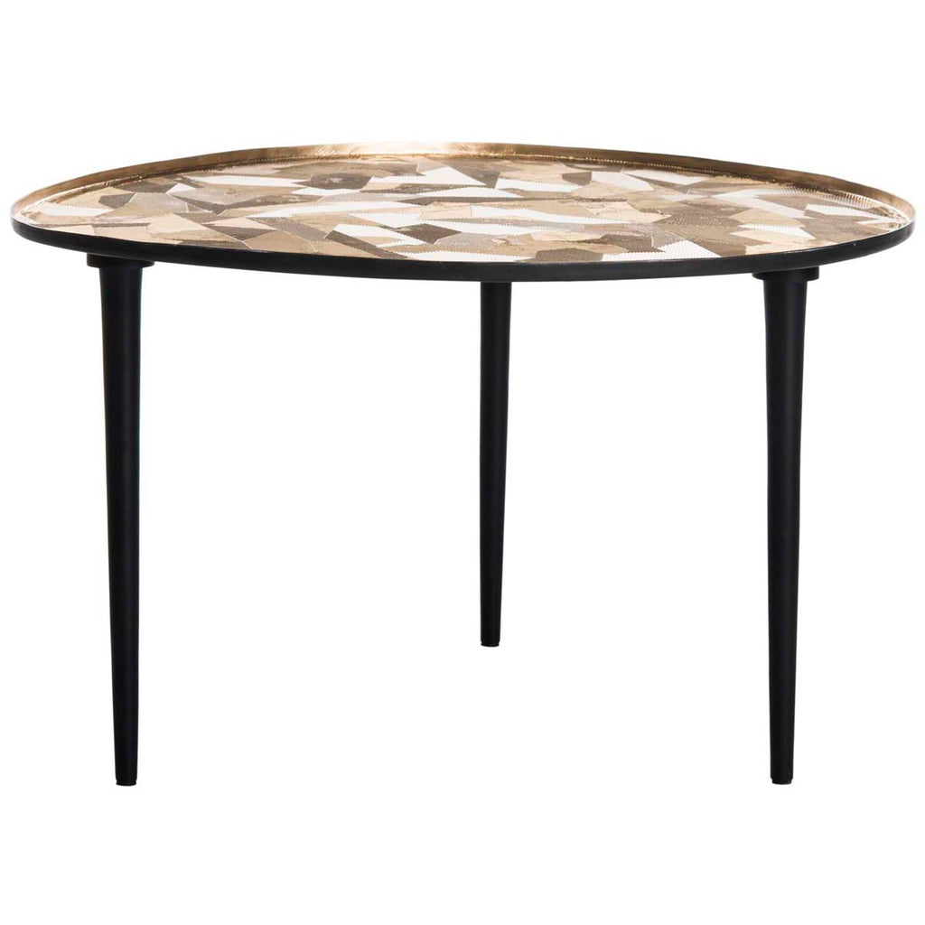 Safavieh Hera Oval Side Table - Taupe/Black