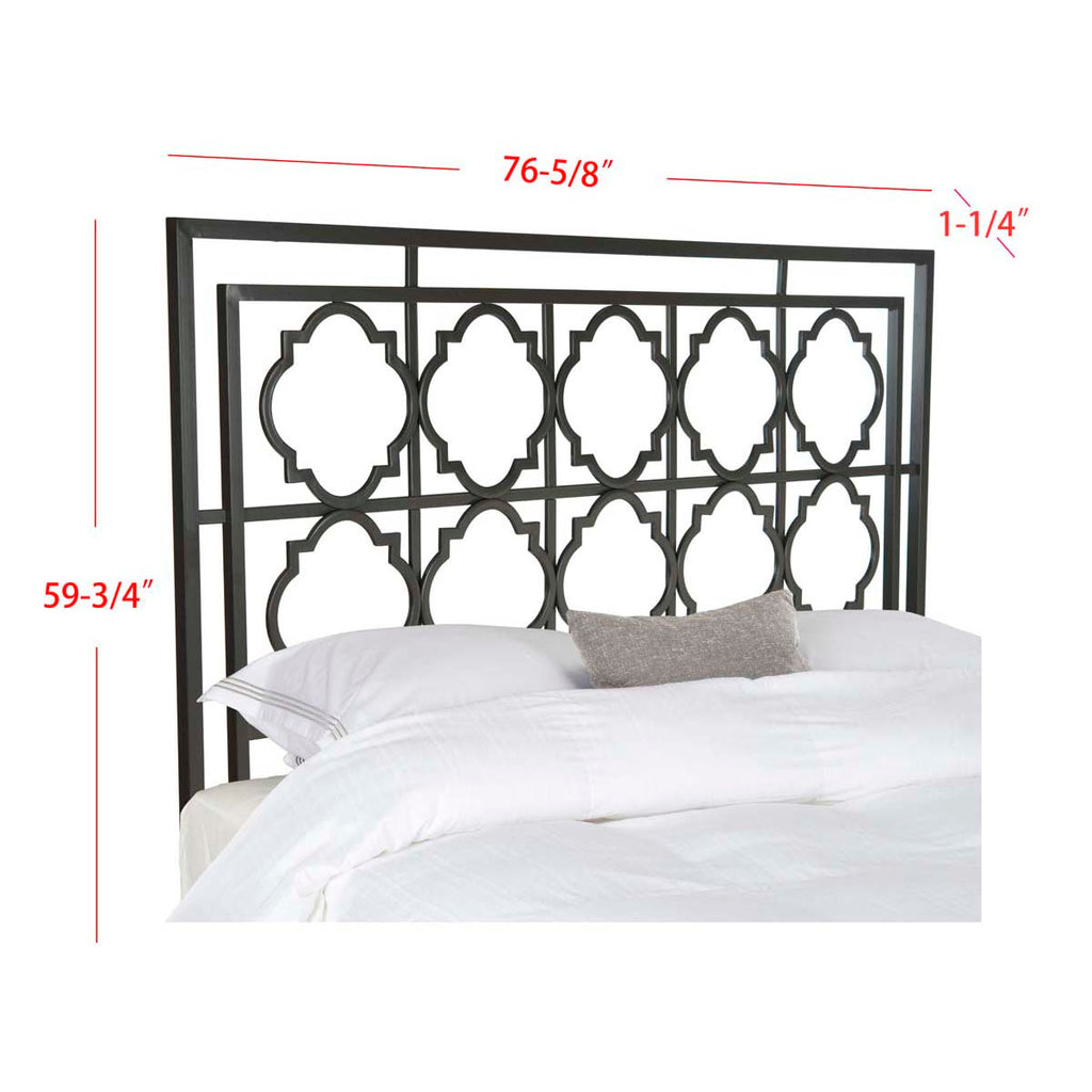 Safavieh Silva Metal Headboard - GunMetal