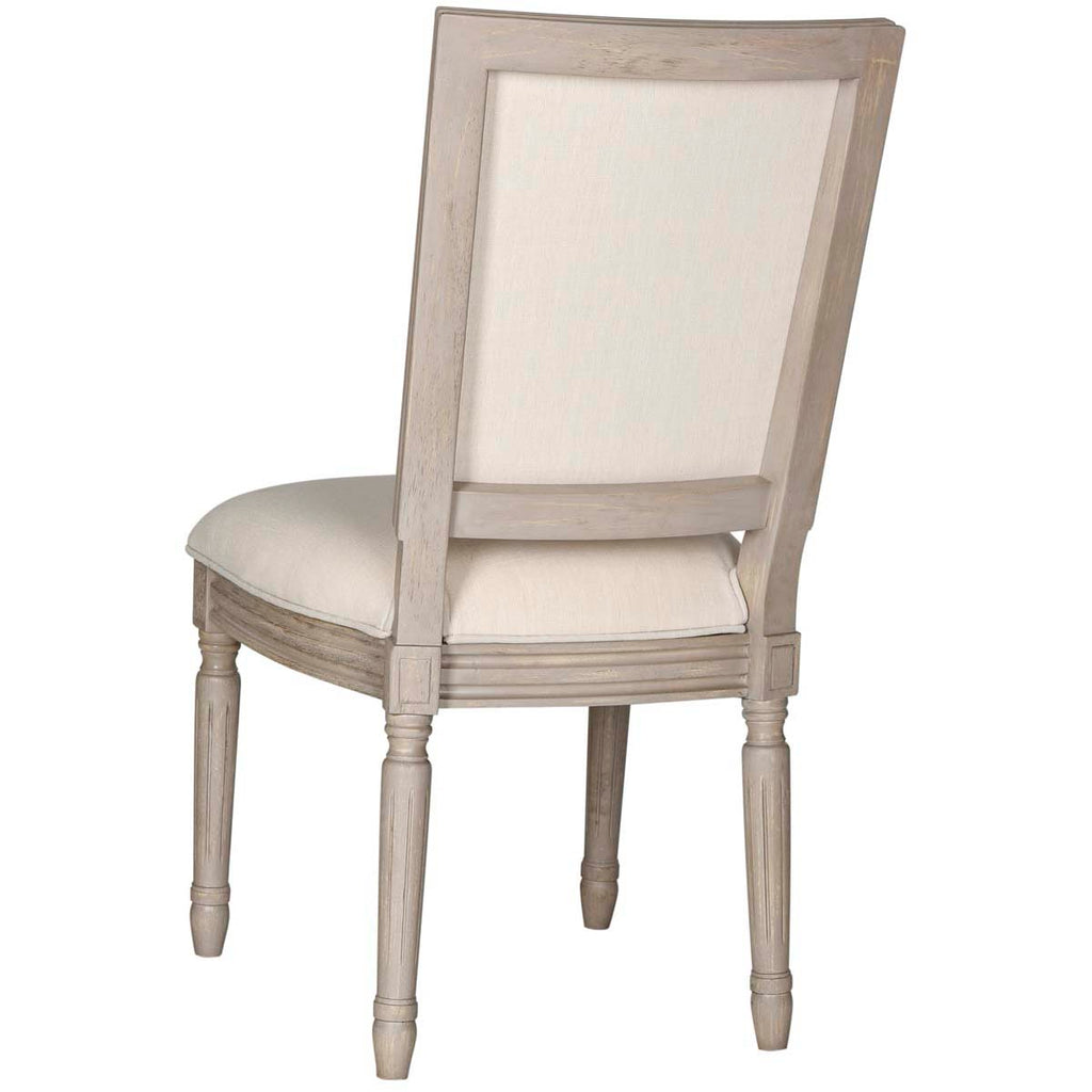 Safavieh Buchanan 19''H French Brasserie Linen Rect Side Chair-Light Beige/Rustic Grey (Set of 2)