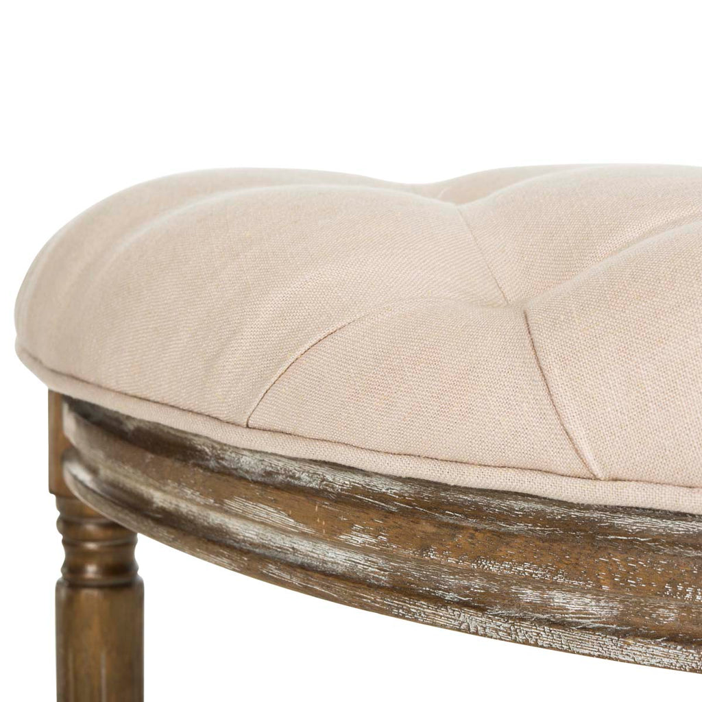 Safavieh Abilene Tufted Rustic Semi Circle Bench - Beige/Rustic Oak