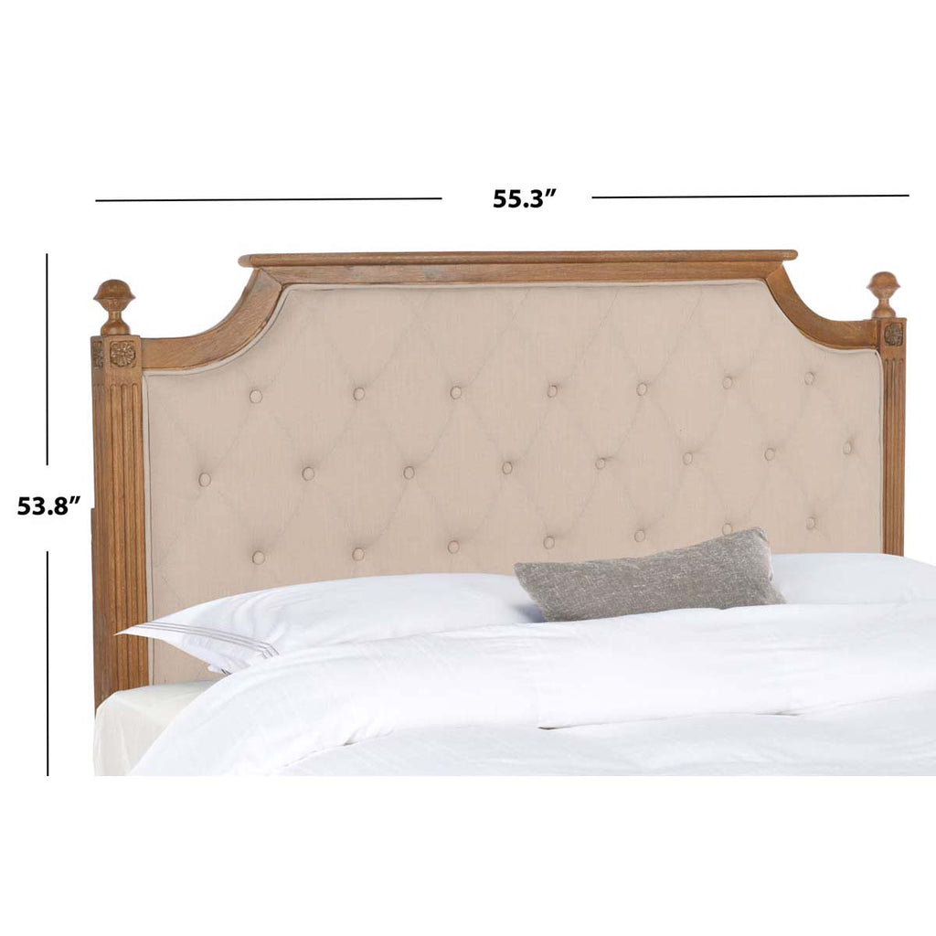 Safavieh Rustic Wood Beige Tufted Linen Twin Headboard - Beige