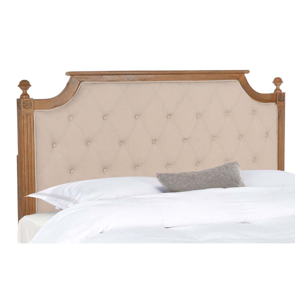 Safavieh Rustic Wood Beige Tufted Linen Twin Headboard - Beige