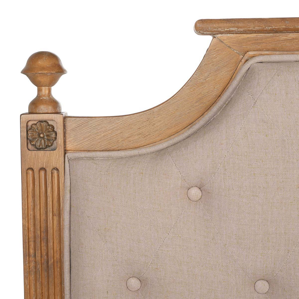 Safavieh Rustic Wood Taupe Tufted Linen Twin Headboard - Taupe