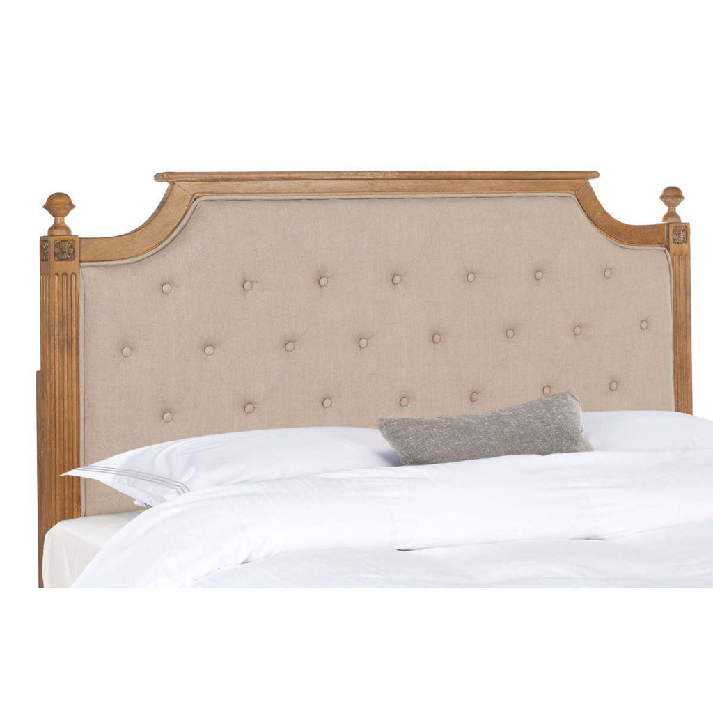 Safavieh Rustic Wood Taupe Tufted Linen Twin Headboard - Taupe