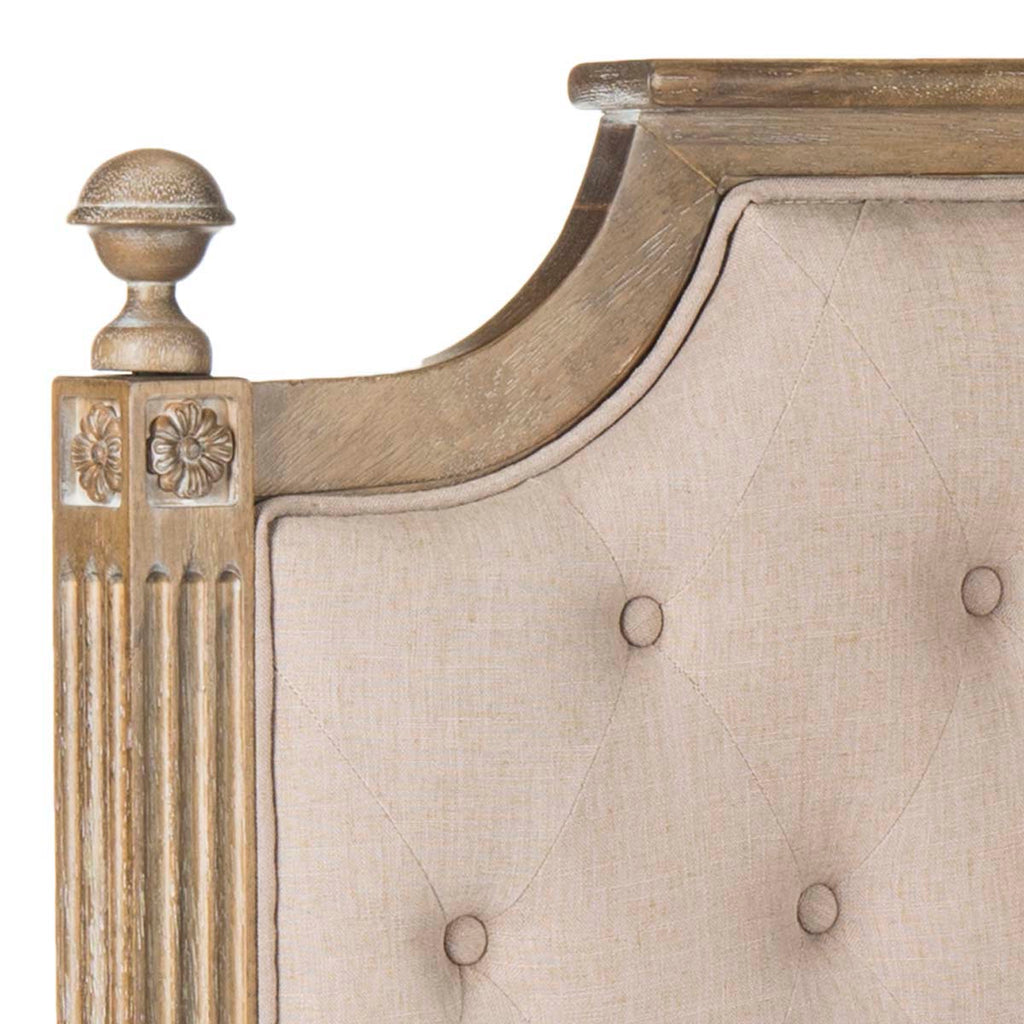 Safavieh Rustic Wood Taupe Tufted Linen Twin Headboard - Taupe