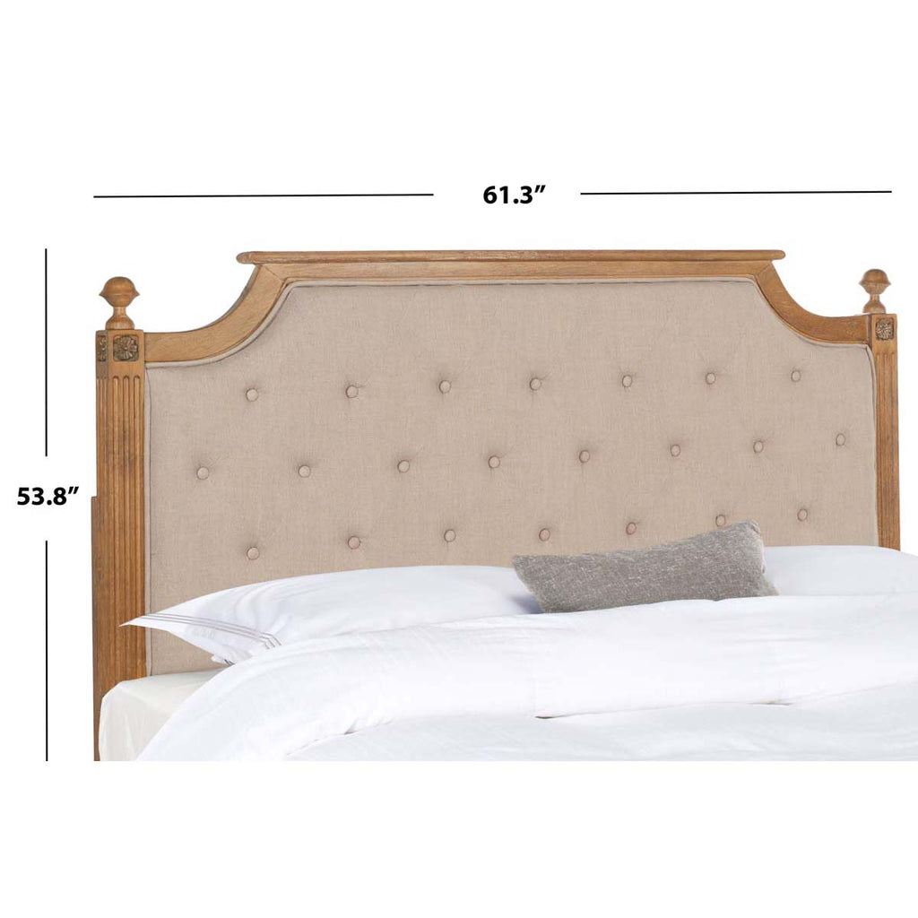 Safavieh Rustic Wood Taupe Tufted Linen Twin Headboard - Taupe