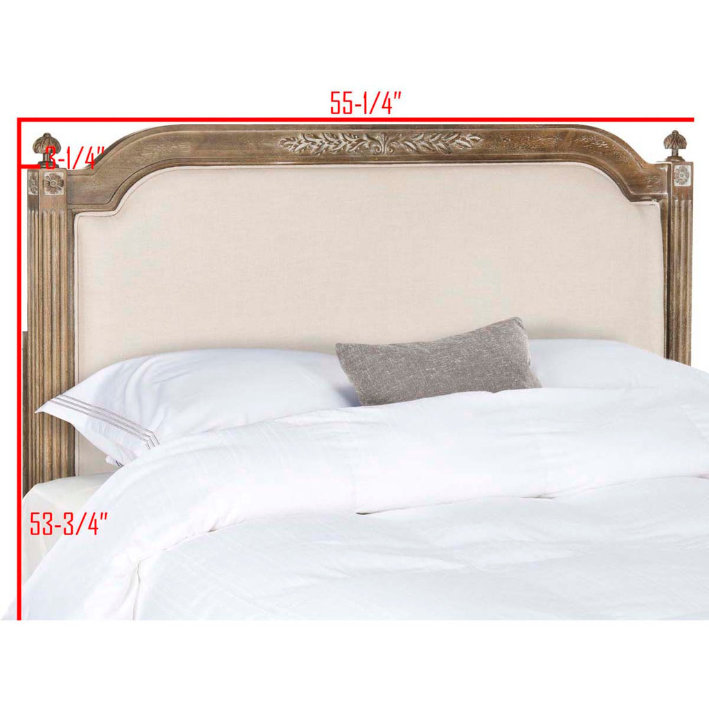 Safavieh Rustic Wood Beige Linen Twin Headboard - Beige