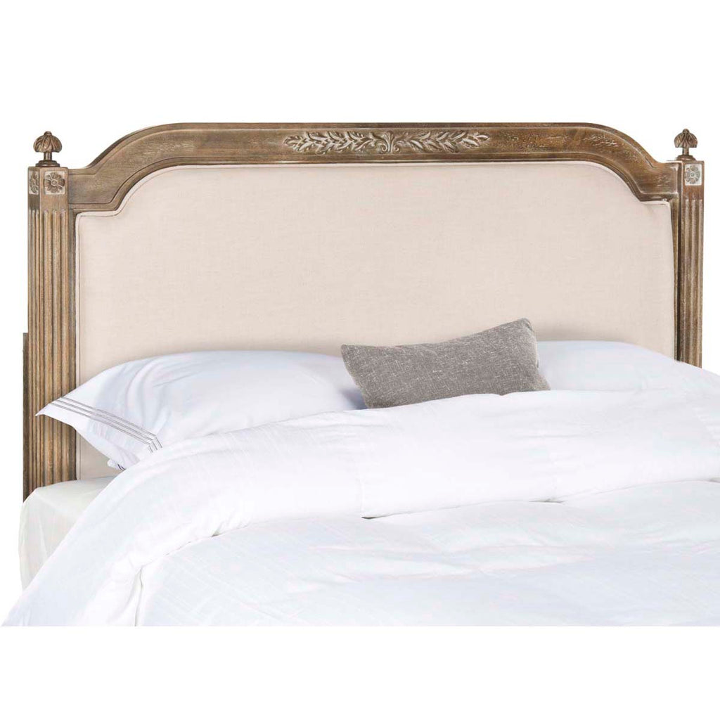 Safavieh Rustic Wood Beige Linen Twin Headboard - Beige