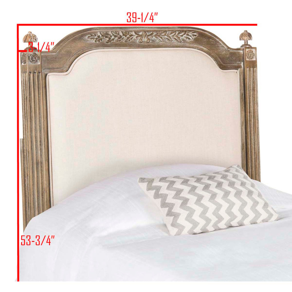 Safavieh Rustic Wood Beige Linen Twin Headboard - Beige