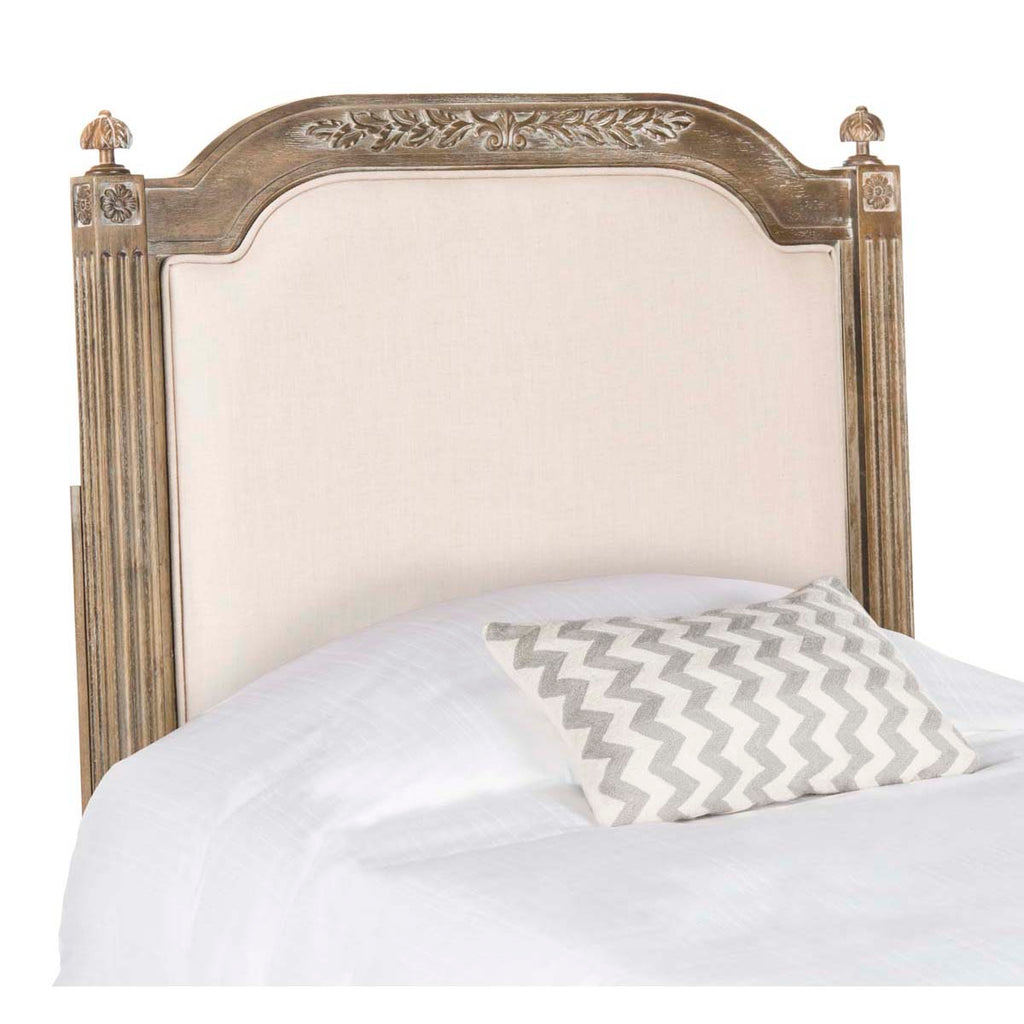 Safavieh Rustic Wood Beige Linen Twin Headboard - Beige