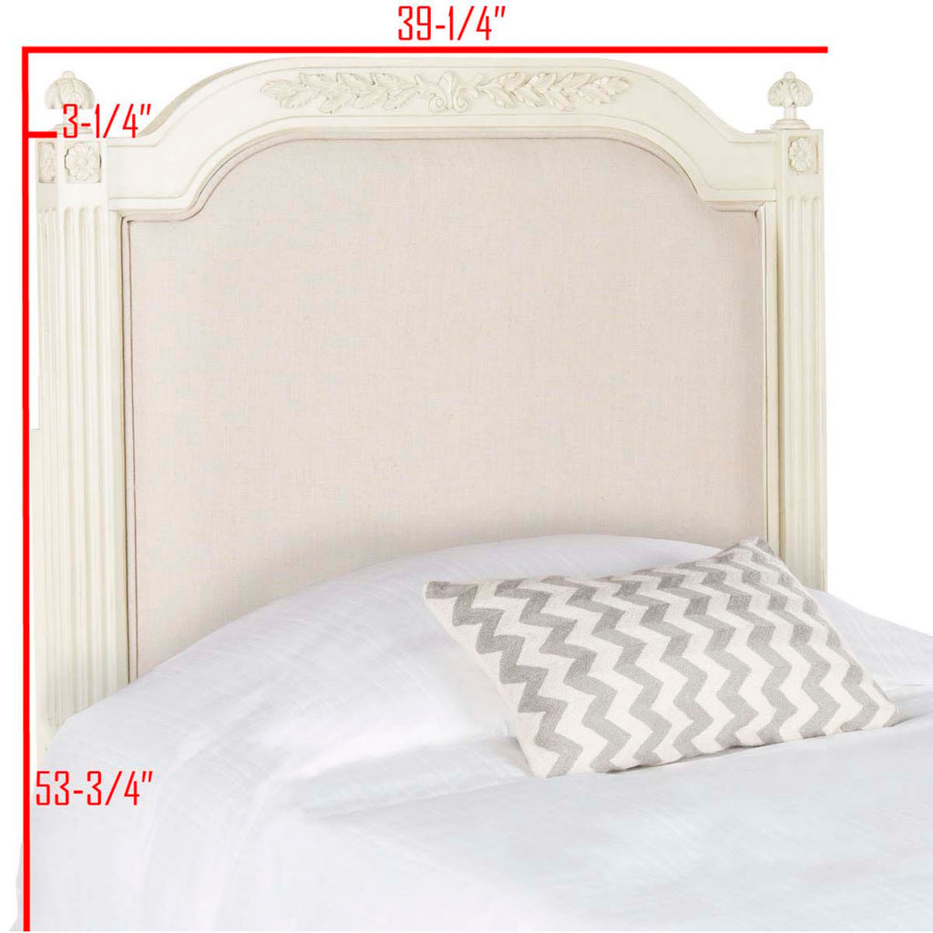 Safavieh Rustic Wood Beige Linen Twin Headboard - Taupe