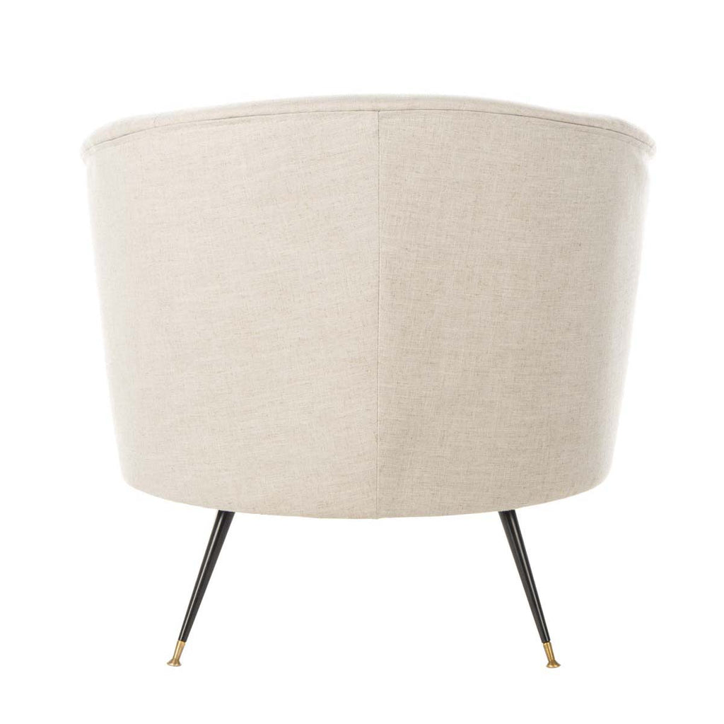 Safavieh Arlette Velvet Retro Mid Century Accent Chair - Light Grey Linen