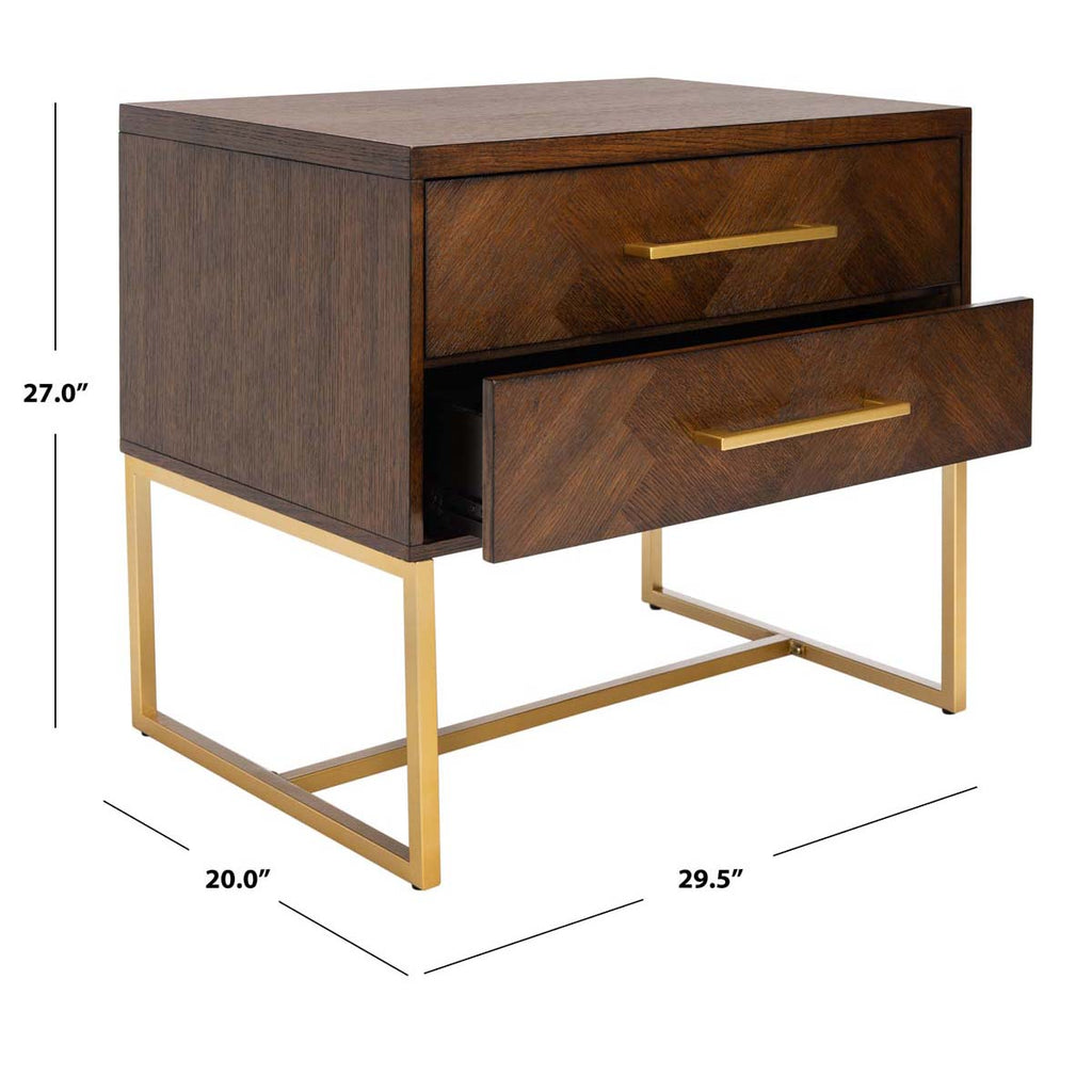 Safavieh Estelle Nightstand - Walnut