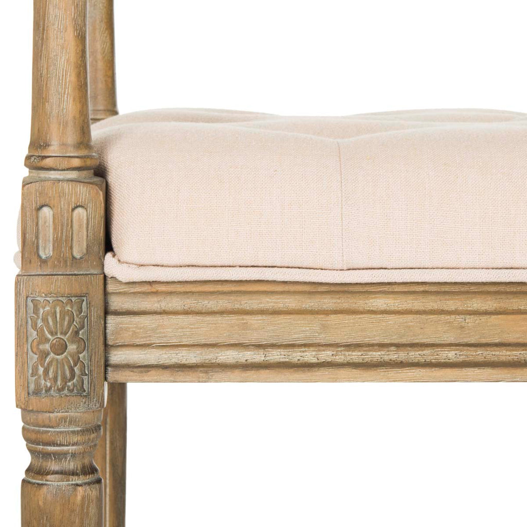 Safavieh Raiden Linen Rustic Oak Bench - Beige Linen/Rustic Oak